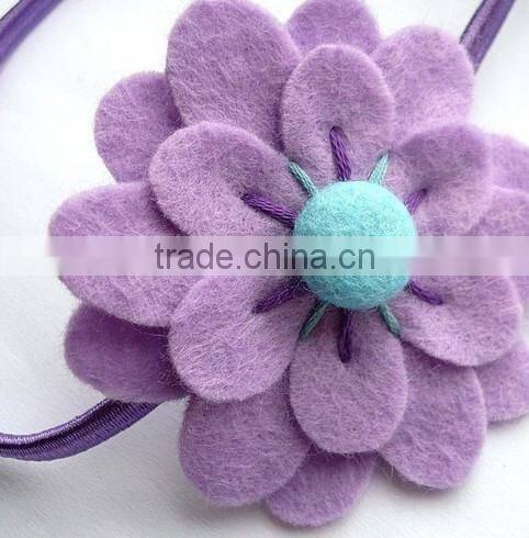 on alibaba express hot sale new products handmade eco friendly fabric decoration felt flower rubber band bracelets made in china