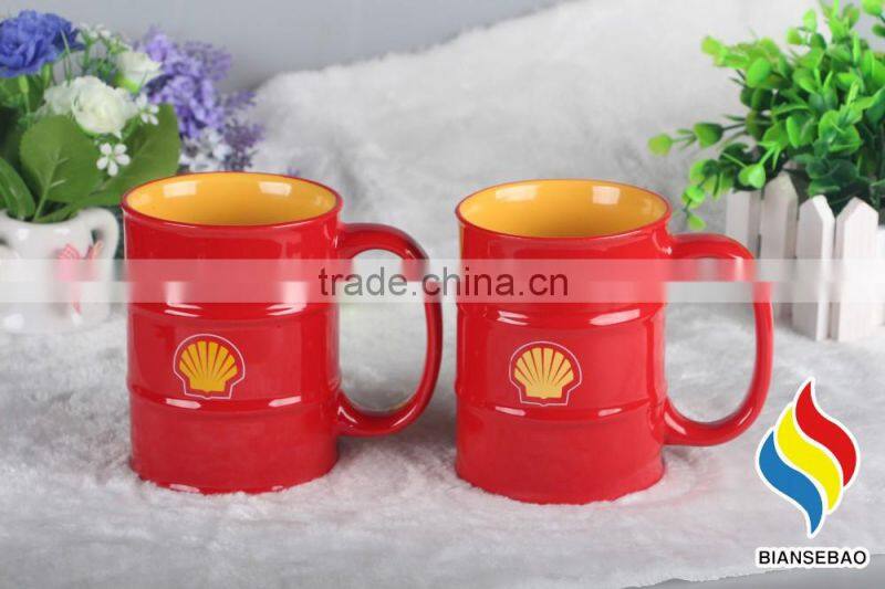 New gift idea 15oz oil drum ceramic mug with OEM logo