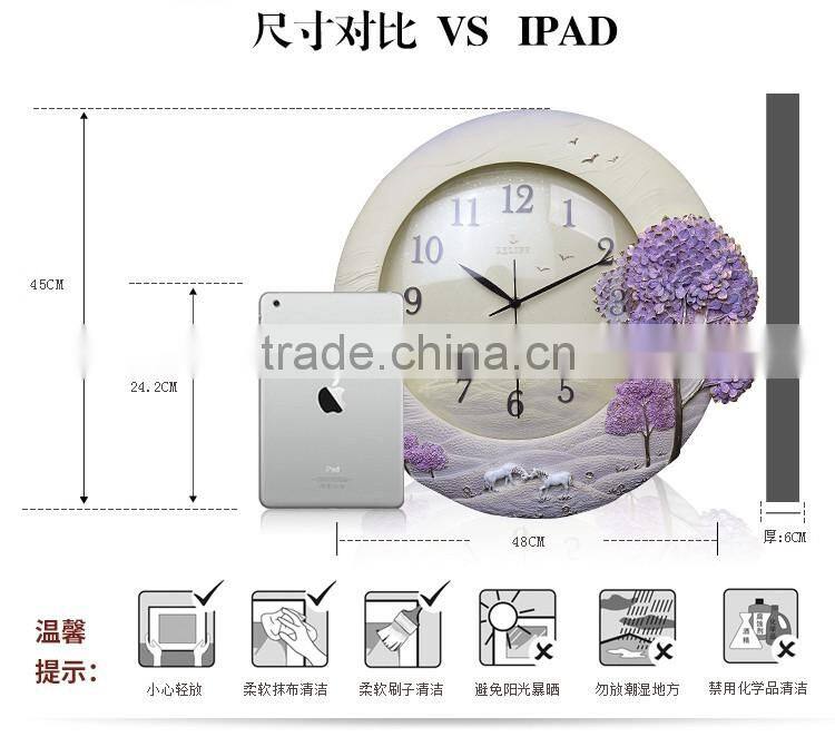 M20A Momoda Living room dining room Creative fancy elegant 3D tree wall clock quartz home decoration gold silver art wall clock