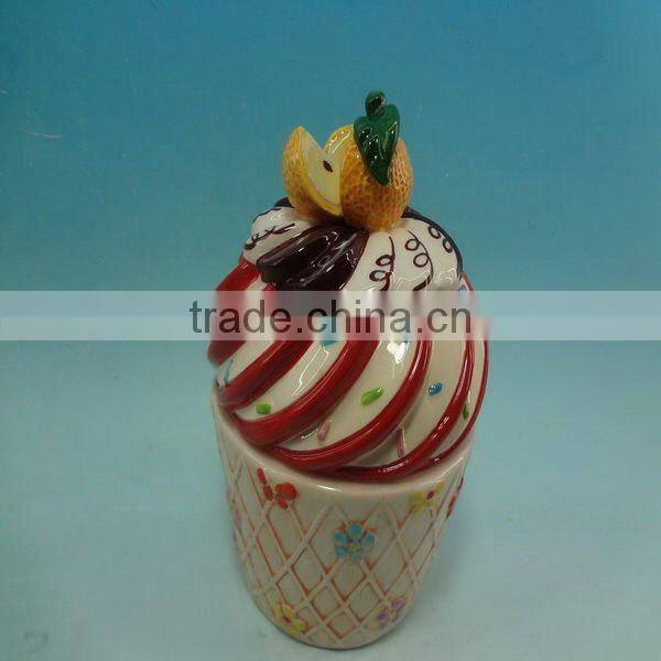 COLORFUL CERAMIC CONE ICE CREAM BOWL