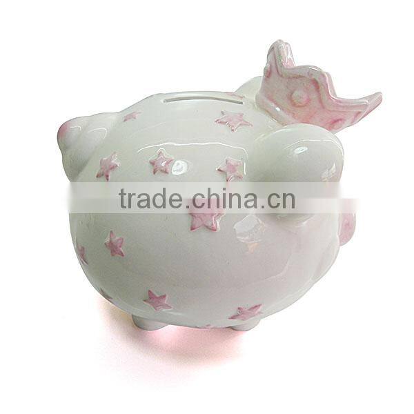 ceramic design piggy bank with lock and key