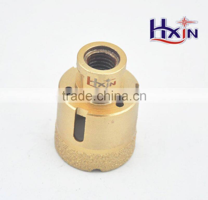 8mm Gold color Brazed diamond hole saws for hard rock / high quality diamond core drill bits