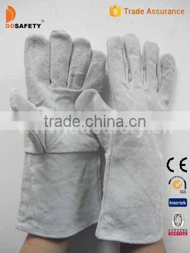 DDSAFETY 2017 Wholesale Grey Cow Leather Working Glove