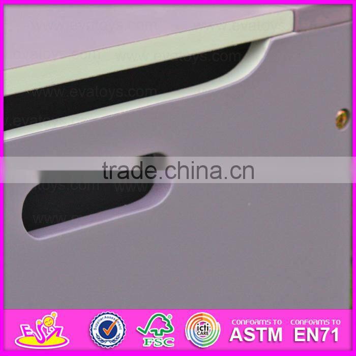 New Design competitive price kid storage box,Portable children wooden toy box,Storage box can change to study table W08G017A