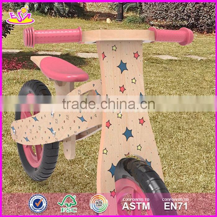 2017 Best design original work lovely wooden balance bicycles for kids W16C177