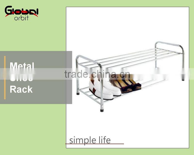 Simple Design Easy to Assembled Stainless Steel 2 tier Metal Shoe Rack