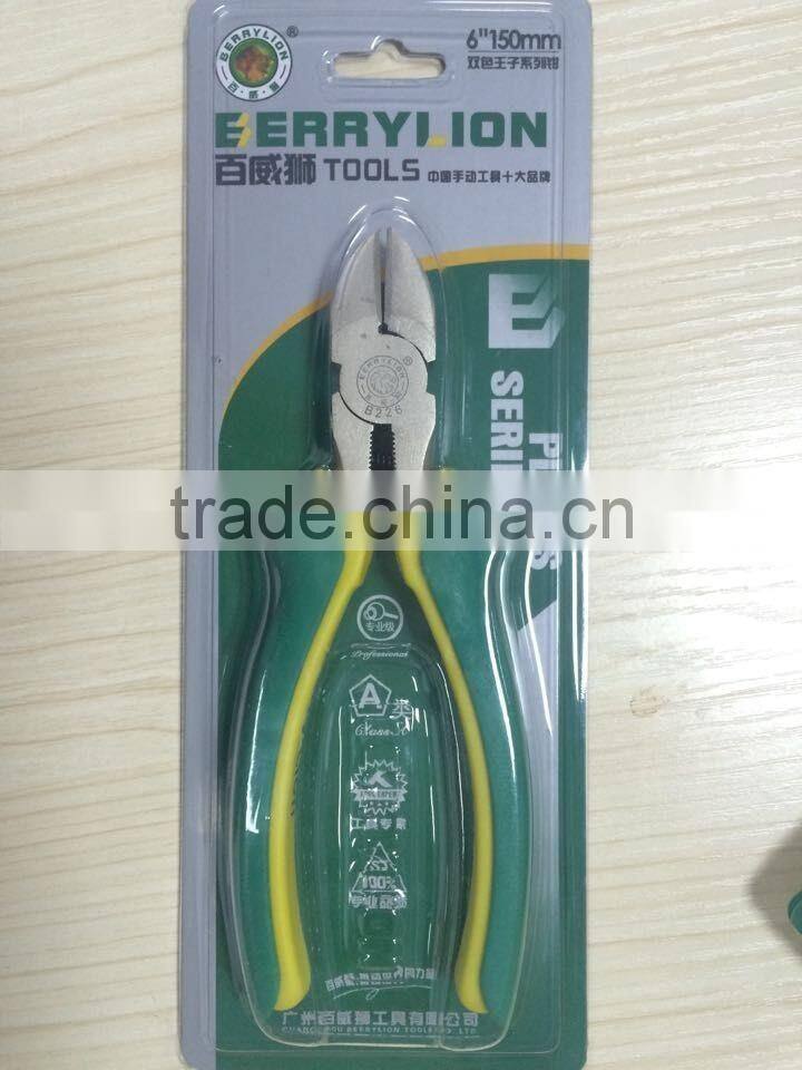 BERRYLION 6'' wire cable cutter diagonal cutting pliers with dual colors design