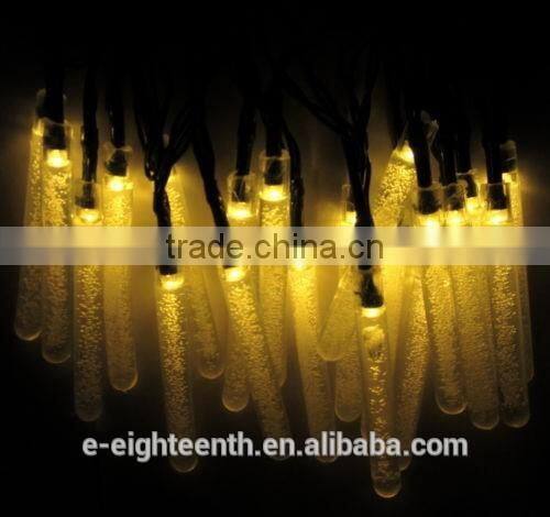 2016 new hot sale Solar Power Waterproof 20 LED Bubble Bar Fairy String Lights Party Wedding Xmas Outdoor Decoration