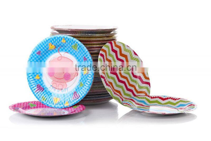 Disposable tray barbecue ball paper plate cartoon party