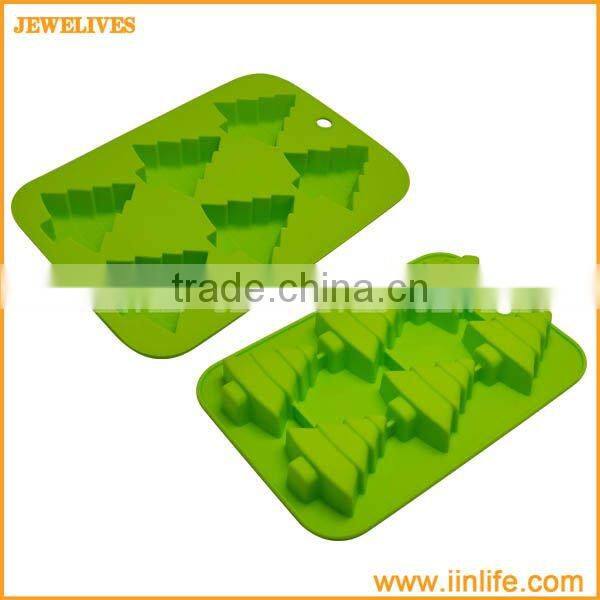 LFGB/FDA Christmas Tree Shaped Silicone Ice Cube/silicone christmas tree ice mould