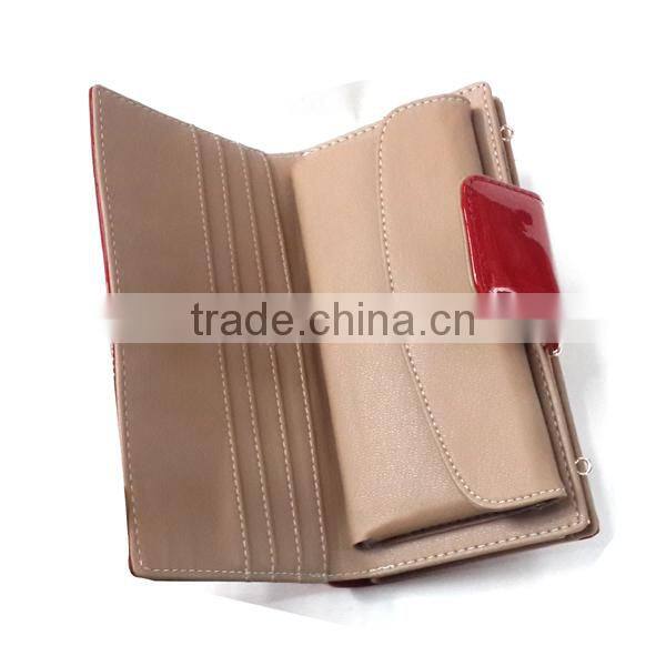 2015 new style design cheap red fashion women wallet case