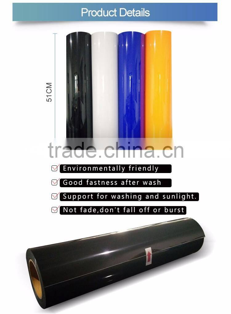 Guangzhou wholesale sticky PU heat transfer vinyl for textiles fast delivery