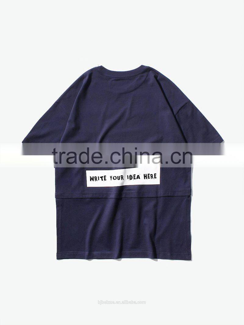 Wholesale sports zip front high quality 100% cotton reflective t-shirt custom