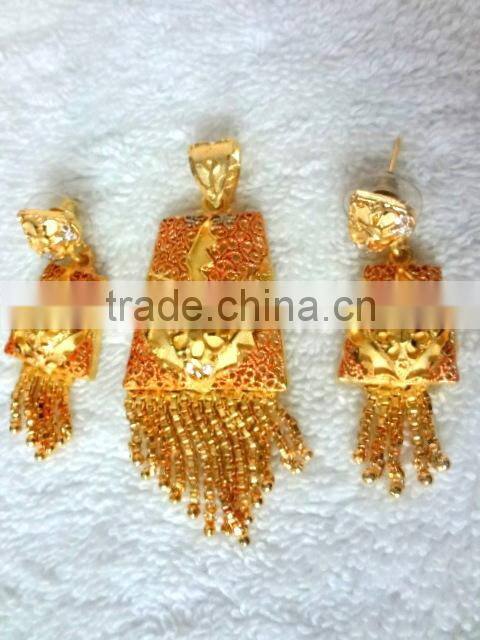 Fancy Micro Gold Plated Necklace and Pendant Sets