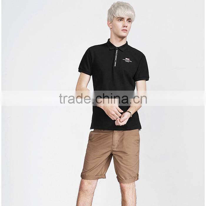 Comfortable black stylish printed mens polo shirts
