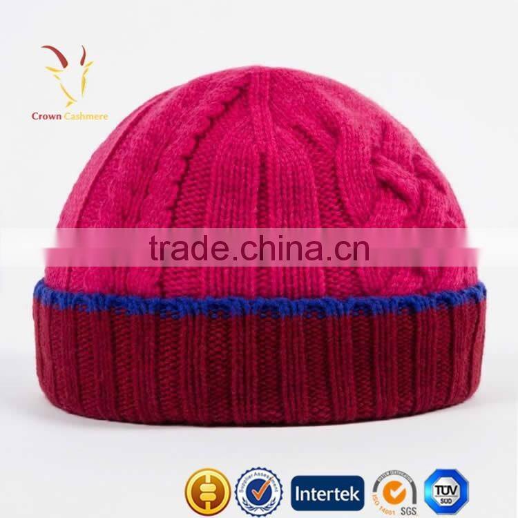 Ribbed Cable Designer Cashmere Knitted Beanie Hats