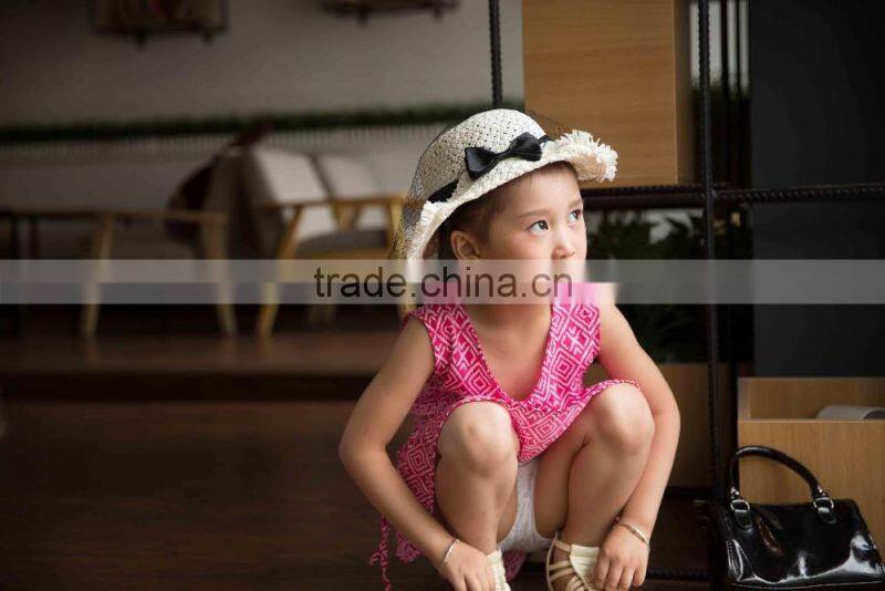 COOL KID ZONE 2016 summer children girl print V neck chiffon short sleeveless dresses design girl dress