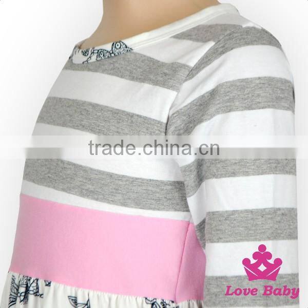 48BQA138 Lovebaby Long Sleeve Printed Animal Pattern children Frock Design For 0-6 Years Old Girl