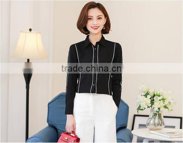 custom beautiful cheap designs for women formal fashionable chiffon long sleeve shirts