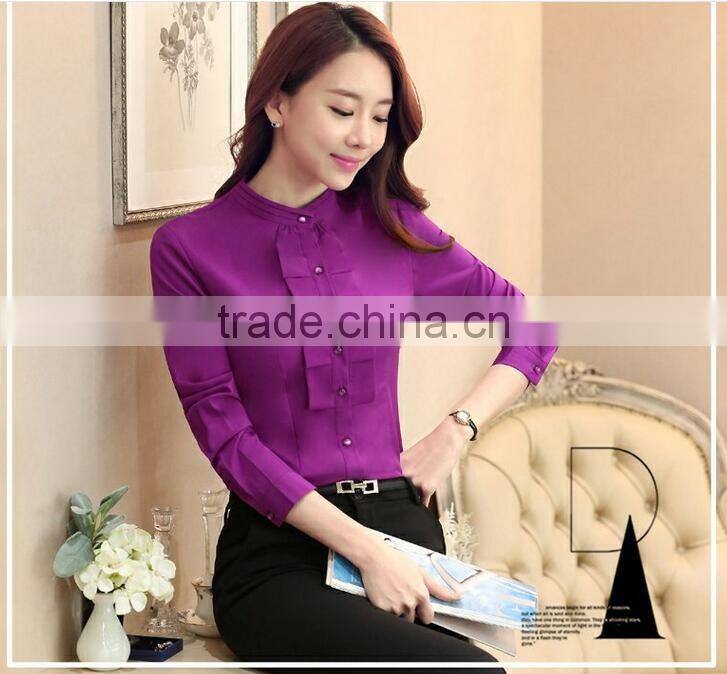 custom nice quality chantilly formal slim fit office blouse for lady wholesale