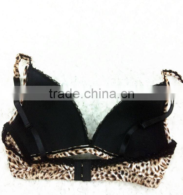 Leopard grain fashion spandex bra sexy bra underwear custom bra manufacture