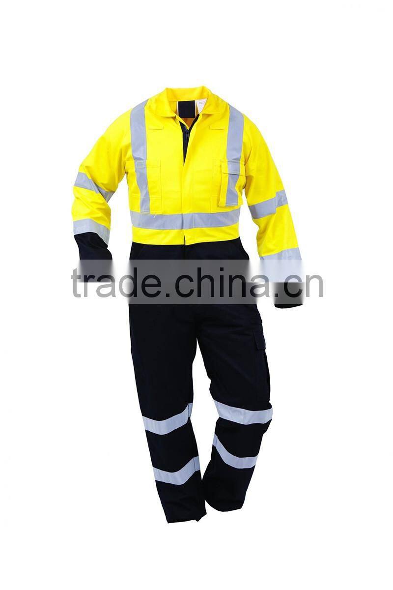 hot sell contrast colour protex fr coverall with 3m reflecitve tape