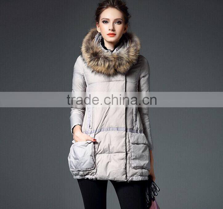 women's fitted short winter luxury down jacket