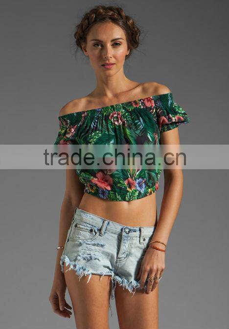 elastic neckline and waist top