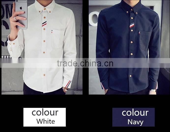 Decorated pocket high quality oxford shirts autumn shirts for man casual shirts