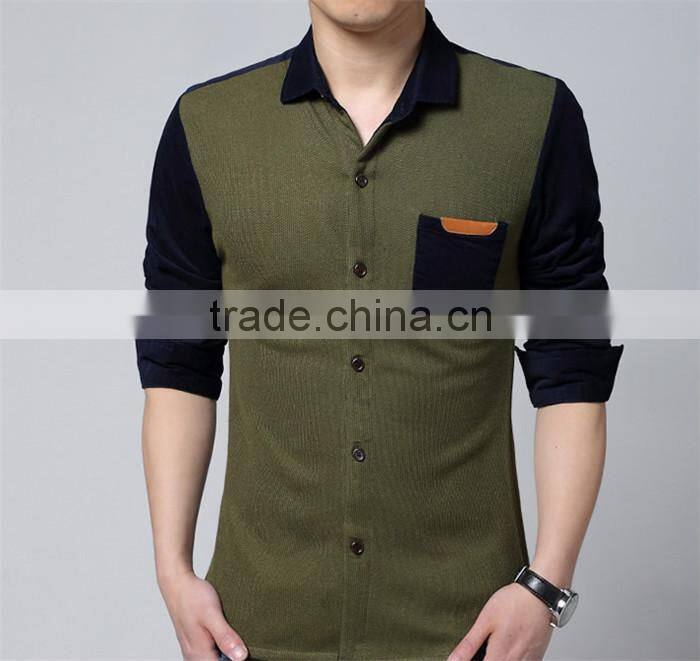 2017 New arrival stylish men corduroy slim fit casual Shirt