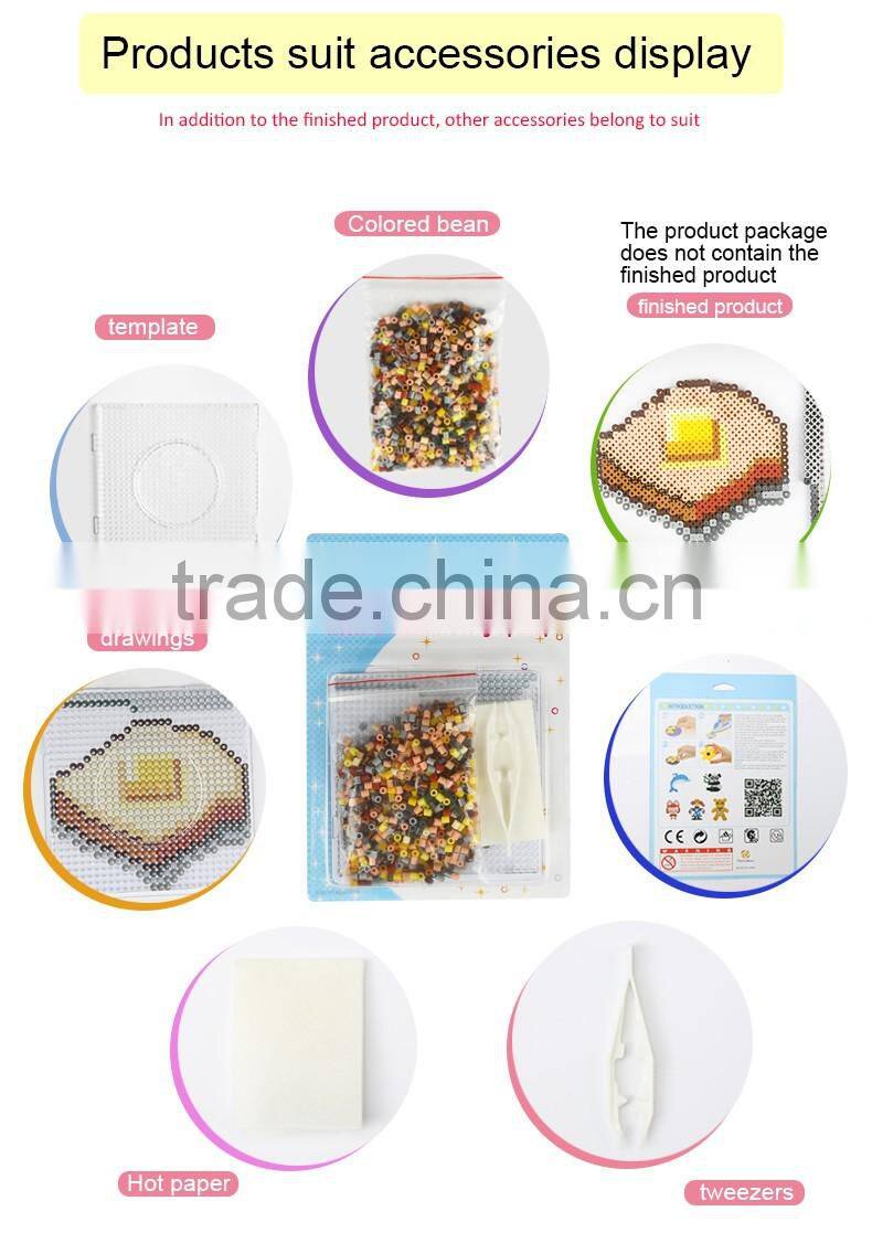 Diyfashion 5mm hama perler fuse beads Sundae set with puzzle iron paper and twezzer hama beads toys for kids 18031