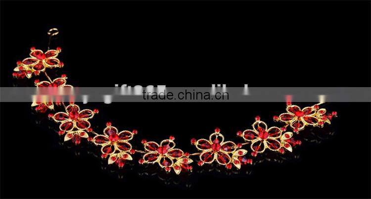 Hollow Flowers with Rhinestones Forhead Jewelry Bridal HairAccessories