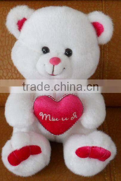20cm sitting soft plush animal toy teddy bear with bow