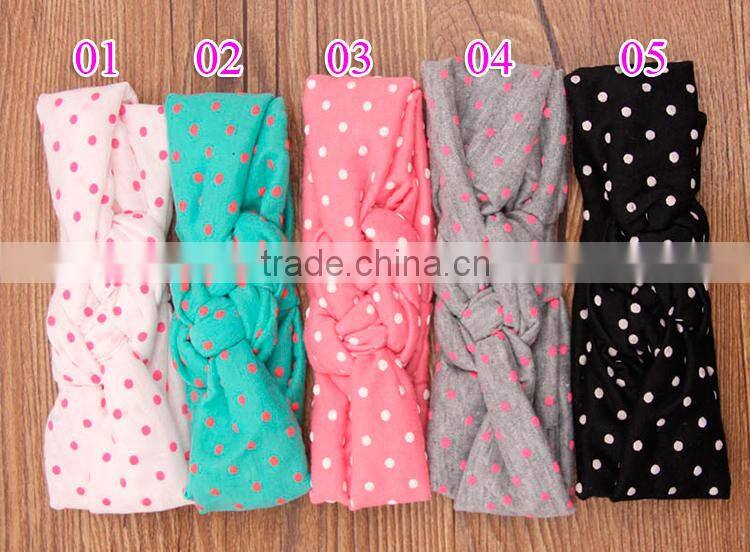 Wholesale new arrival top knot turban polka dots hair accessories for kids M5062410