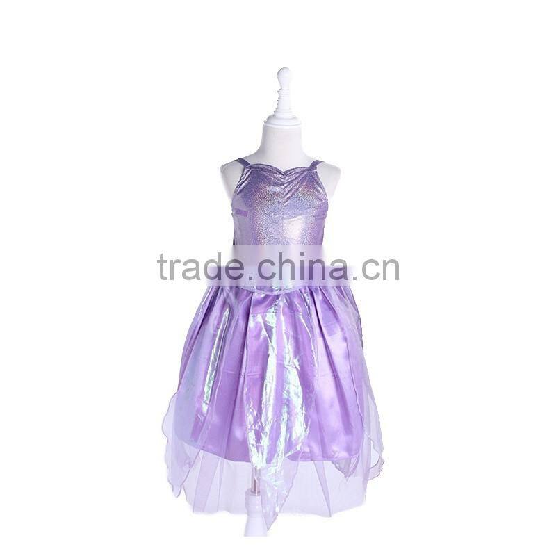 PD1637 blue satin and yarn dress up costumes children party kids costumes