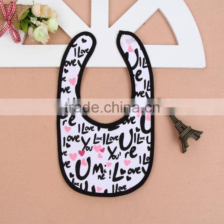 colorful stripe EVA bib 100% cotton waterproof polyester baby bibs