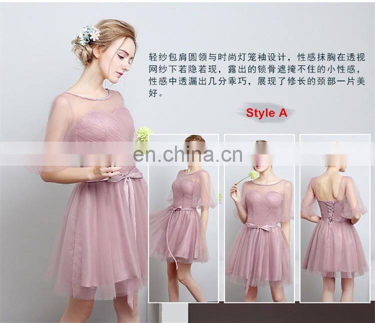 HS1612 Knee Length Short Cheap Wedding Bridesmaid Dress 2016 Custom Made 100% Real Images