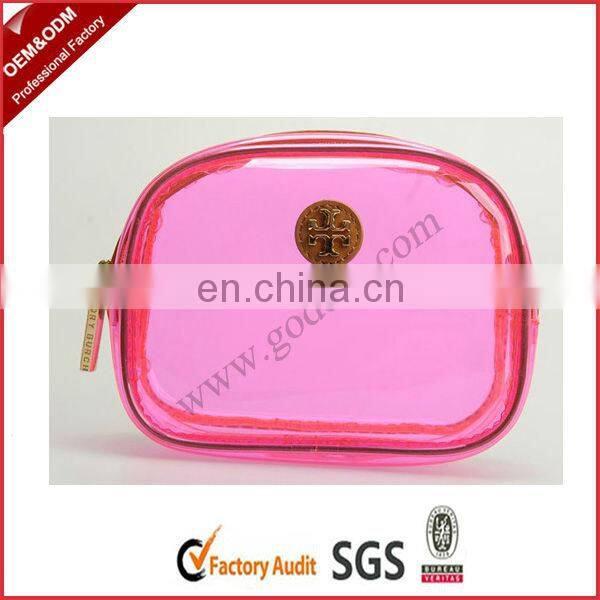 Clear cosmetic bags with metal zipper