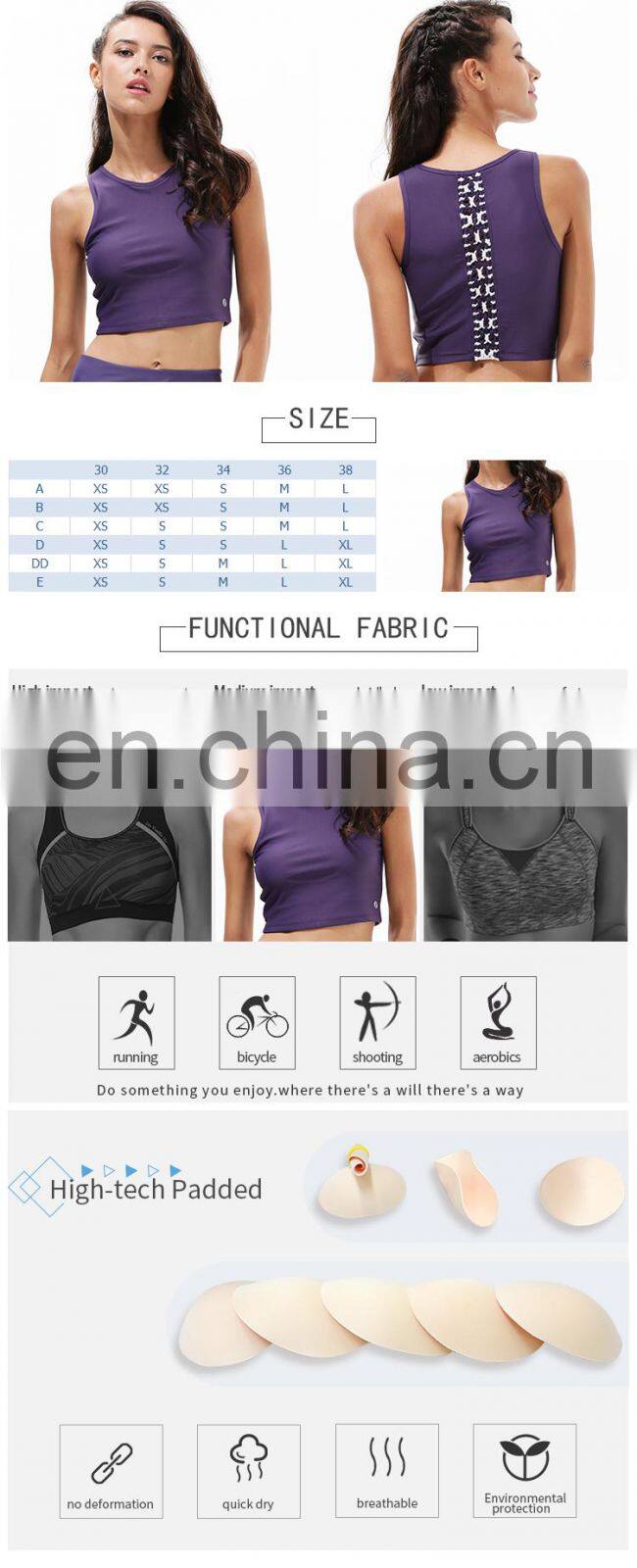 young girls ladies sex fitness guangzhou new design style high quality used yoga bra
