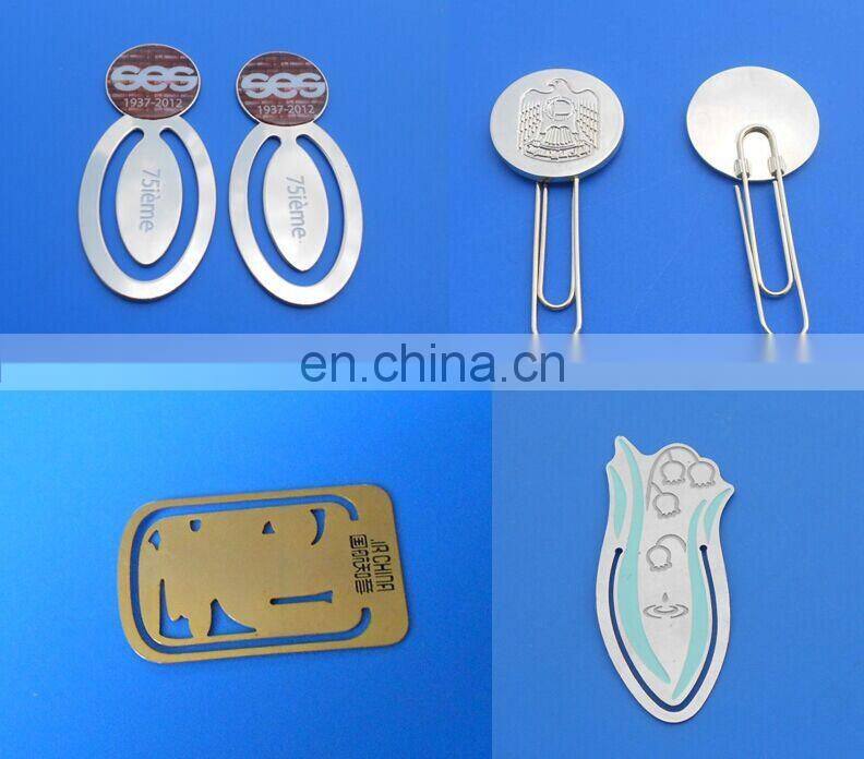 custom rectangle shape carved logo bookmark, saudi arabia national day paper clips for souvenir