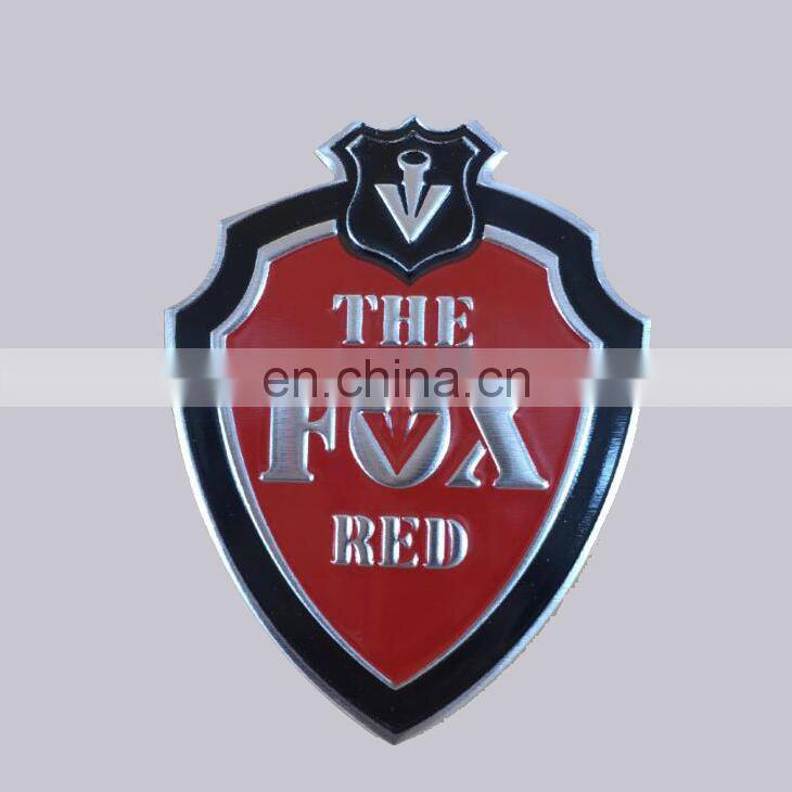 OEM Factory Square Shape Custom Painted Brushed Metal Embossed Aluminum Label