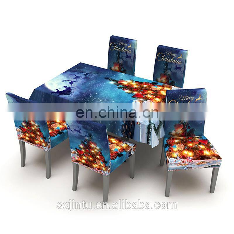 Christmas trees home decoration blue wedding decoration universal back chair covers swag