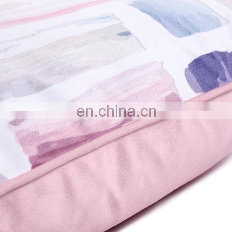 Winning designs Brush Painting art printed velvet cushion/decorative throw pillows