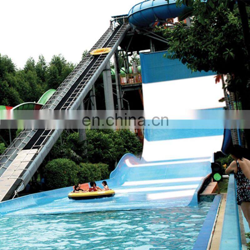 Fiberglass Water Slide 11-18M Platform Height With Swimming Pool Water Park Equipment