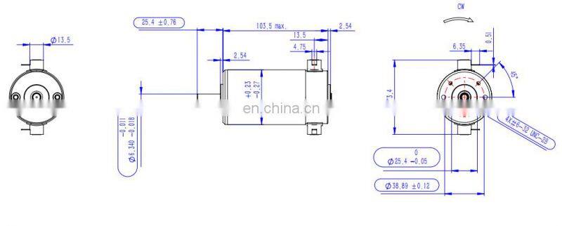 54mm 18v Brushed Dc Motor rated 12 volt 180mNm