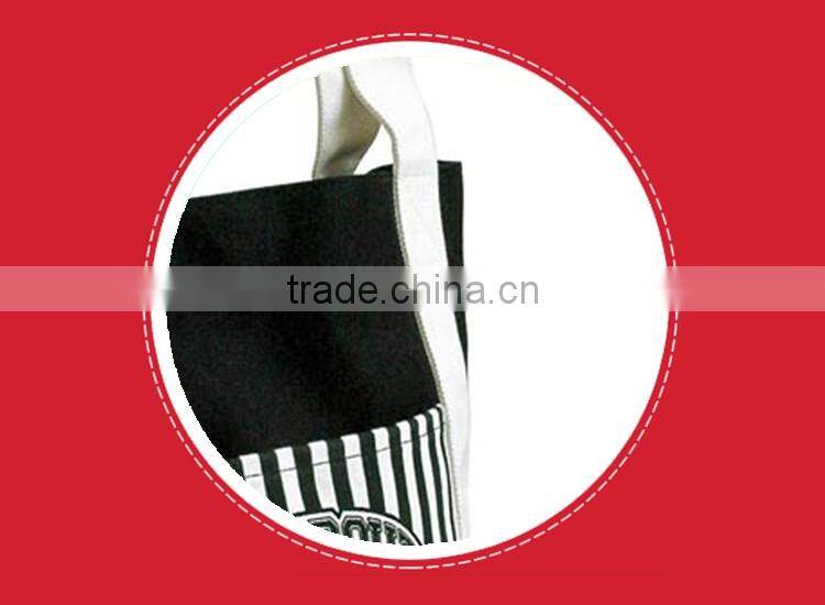 2016 fashion custom tote bag hot sale non woven black tote bag cotton for sale