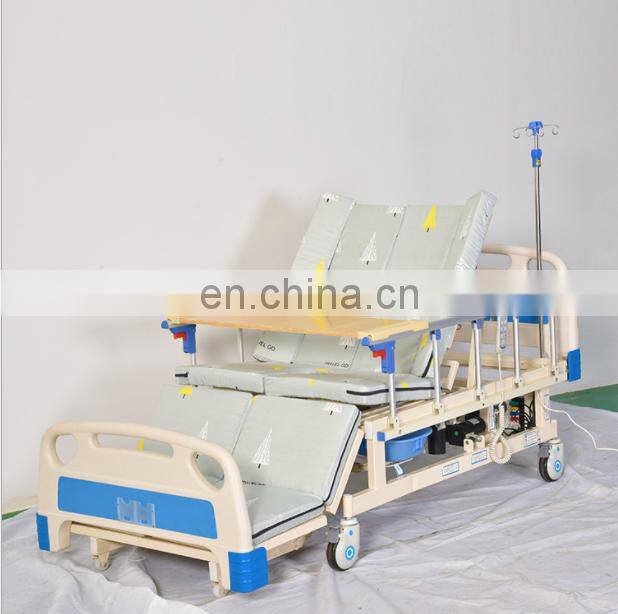 Medical bed with the function of back up and leg down with roller household bed