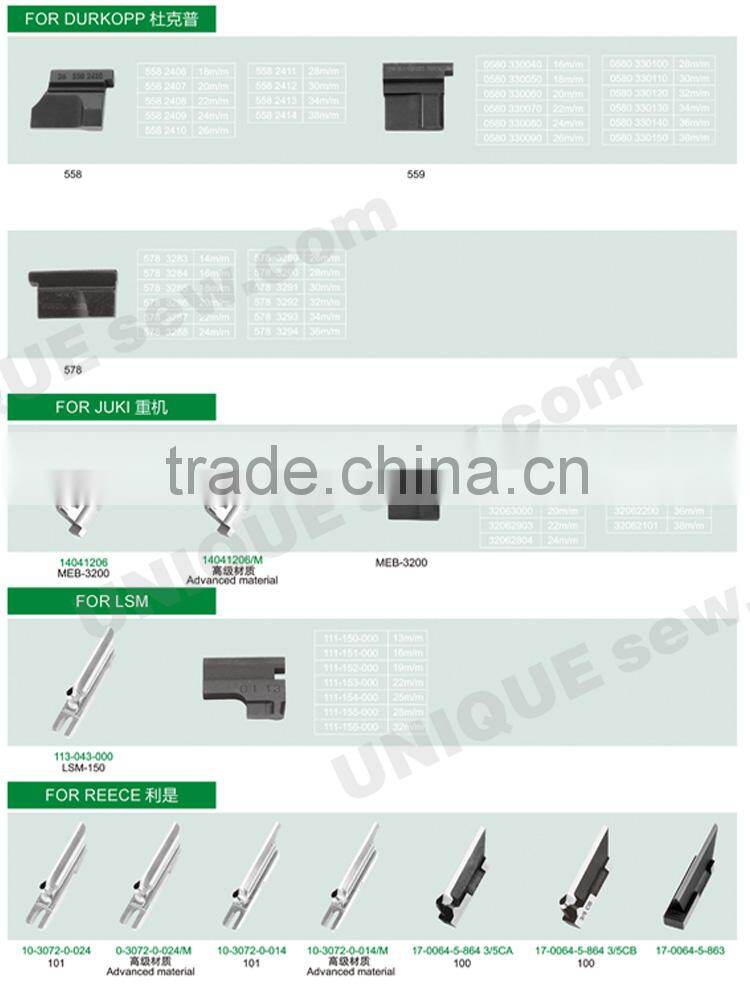 knife for sewing machine and cutting machine 2