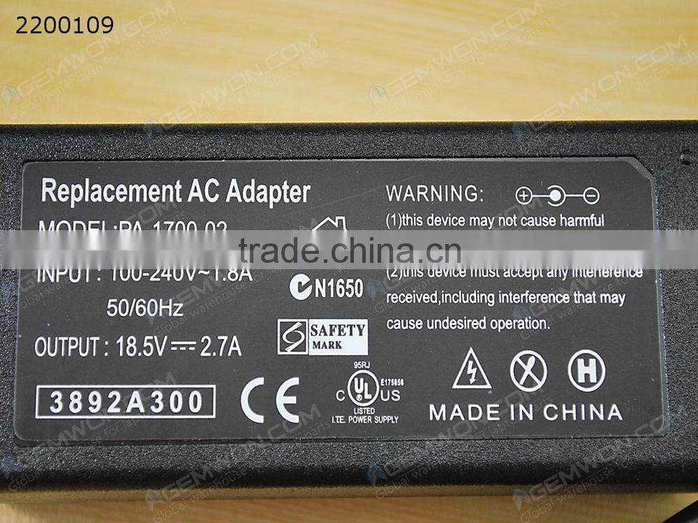 High Copy Laptop AC Power adapter for HP COMPAQ 18.5V 2.7A 4.8*1.7mm 50W