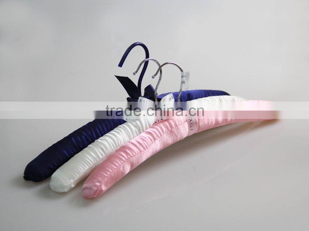 colorful satin hanger soft padded clothes hanger